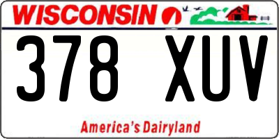 WI license plate 378XUV