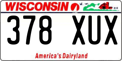 WI license plate 378XUX