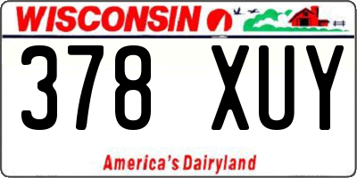 WI license plate 378XUY