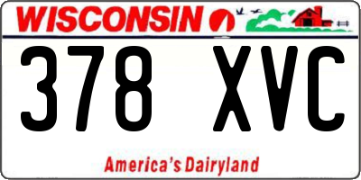 WI license plate 378XVC