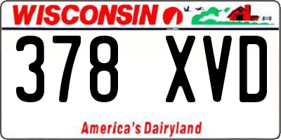 WI license plate 378XVD