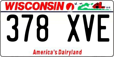 WI license plate 378XVE