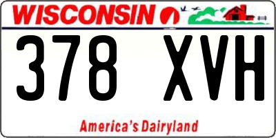 WI license plate 378XVH