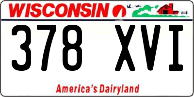 WI license plate 378XVI