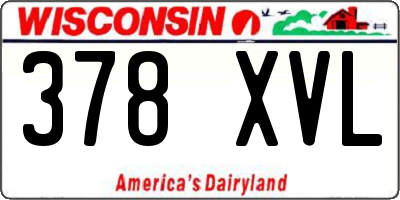 WI license plate 378XVL