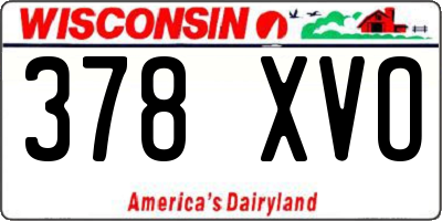 WI license plate 378XVO