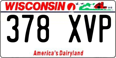 WI license plate 378XVP
