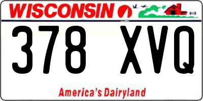 WI license plate 378XVQ
