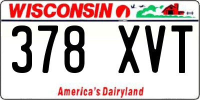 WI license plate 378XVT