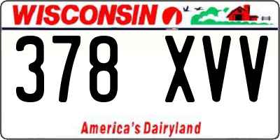 WI license plate 378XVV