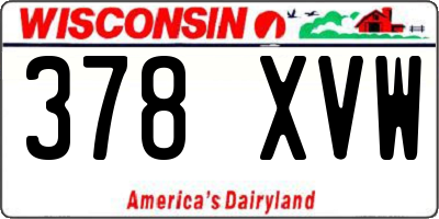 WI license plate 378XVW