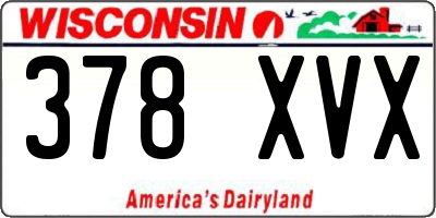 WI license plate 378XVX