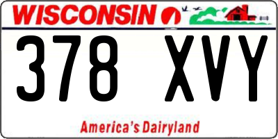 WI license plate 378XVY