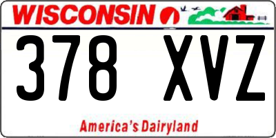 WI license plate 378XVZ