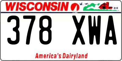 WI license plate 378XWA