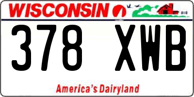 WI license plate 378XWB