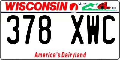 WI license plate 378XWC