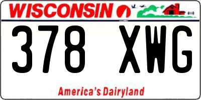 WI license plate 378XWG