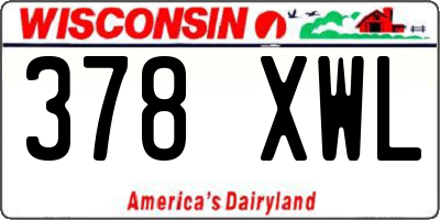 WI license plate 378XWL