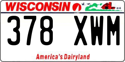 WI license plate 378XWM