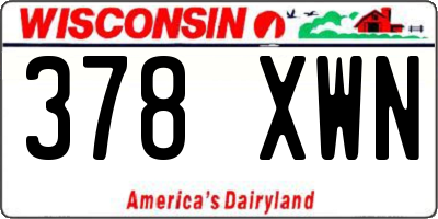 WI license plate 378XWN
