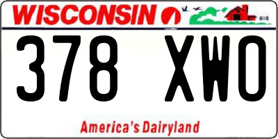 WI license plate 378XWO