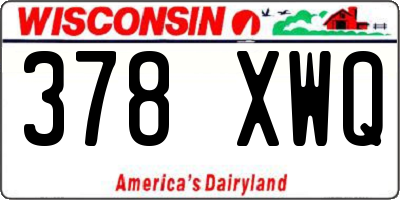 WI license plate 378XWQ