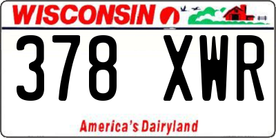 WI license plate 378XWR