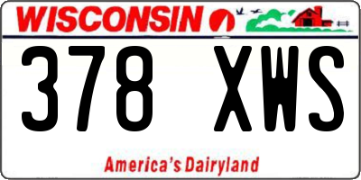 WI license plate 378XWS