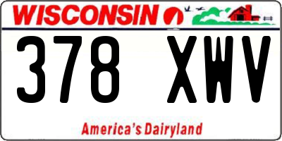 WI license plate 378XWV