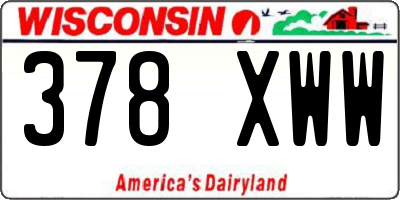 WI license plate 378XWW