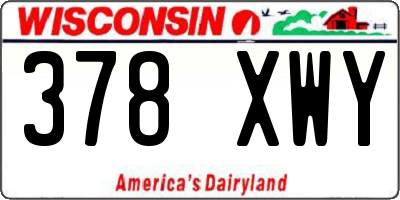 WI license plate 378XWY