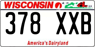 WI license plate 378XXB