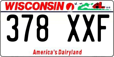 WI license plate 378XXF