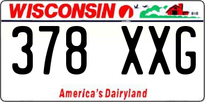 WI license plate 378XXG