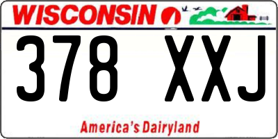 WI license plate 378XXJ