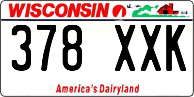 WI license plate 378XXK