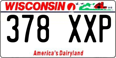 WI license plate 378XXP