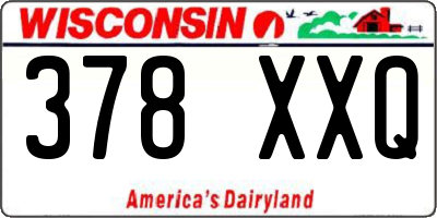 WI license plate 378XXQ