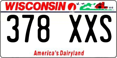 WI license plate 378XXS