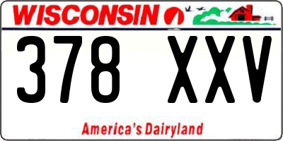 WI license plate 378XXV