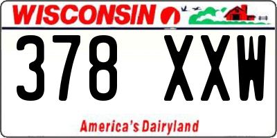 WI license plate 378XXW