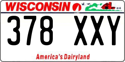 WI license plate 378XXY