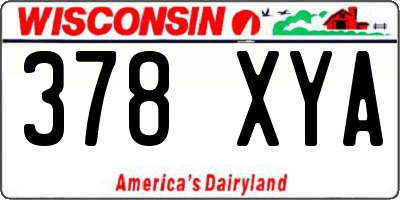 WI license plate 378XYA