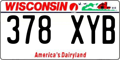 WI license plate 378XYB
