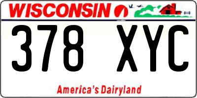 WI license plate 378XYC