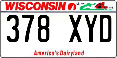 WI license plate 378XYD
