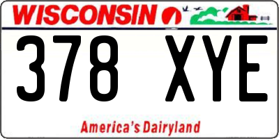 WI license plate 378XYE