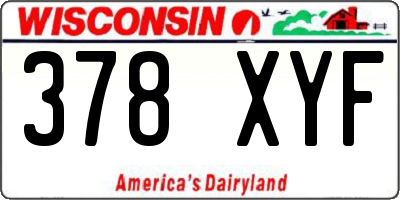 WI license plate 378XYF