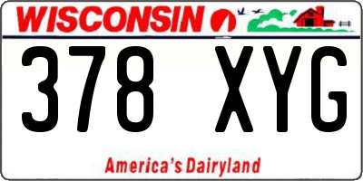 WI license plate 378XYG